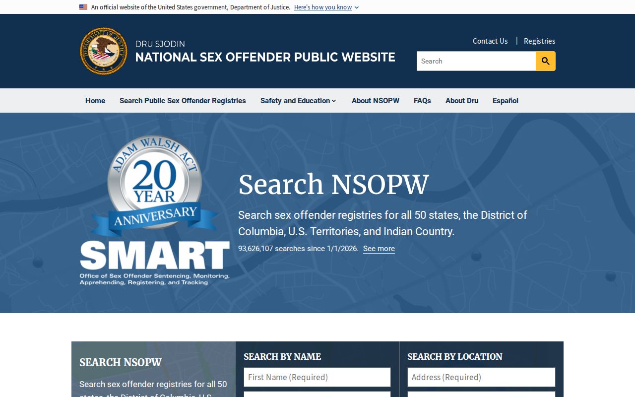 Coffee County sex offender check using the NSOPW national search layer